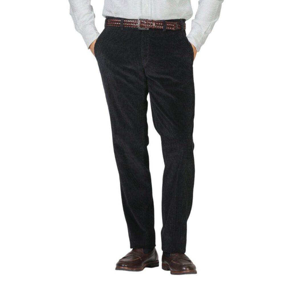 HILTL Straight Leg Corduroy Pants Trousers Mens 38 x 34 Navy Blue Stretch Cotton